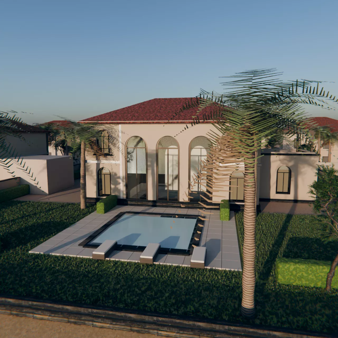Pool terrace and garden